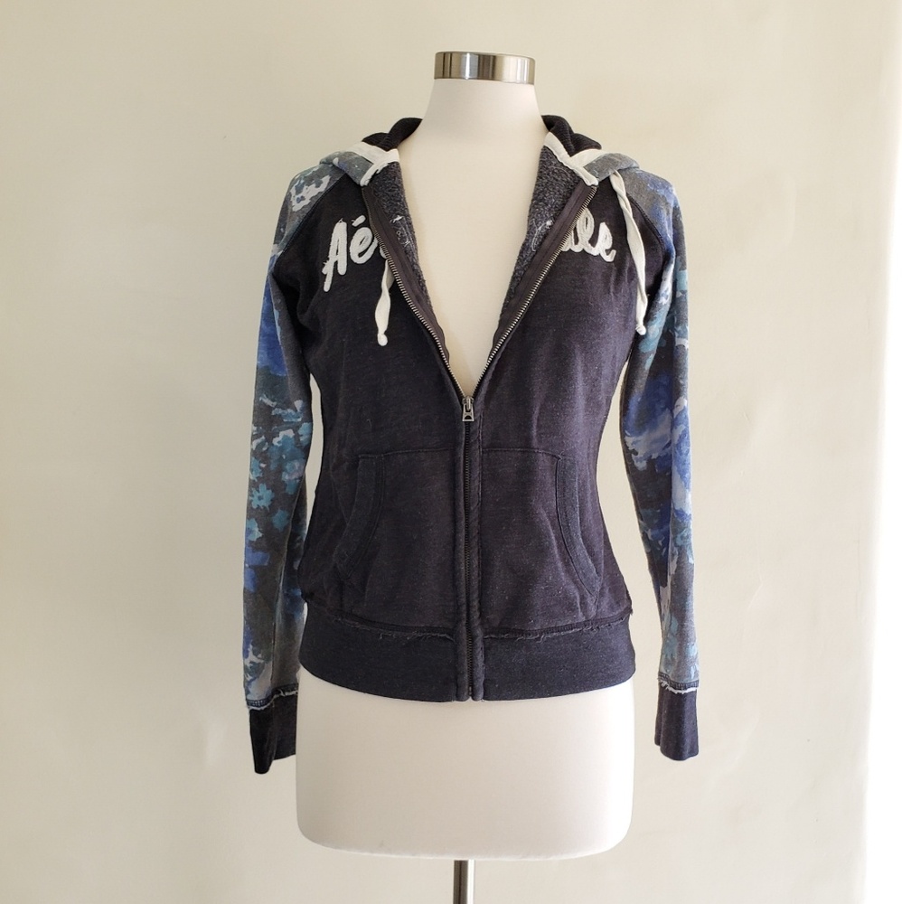 AEROPOSTALE Floral Zip Hoodie